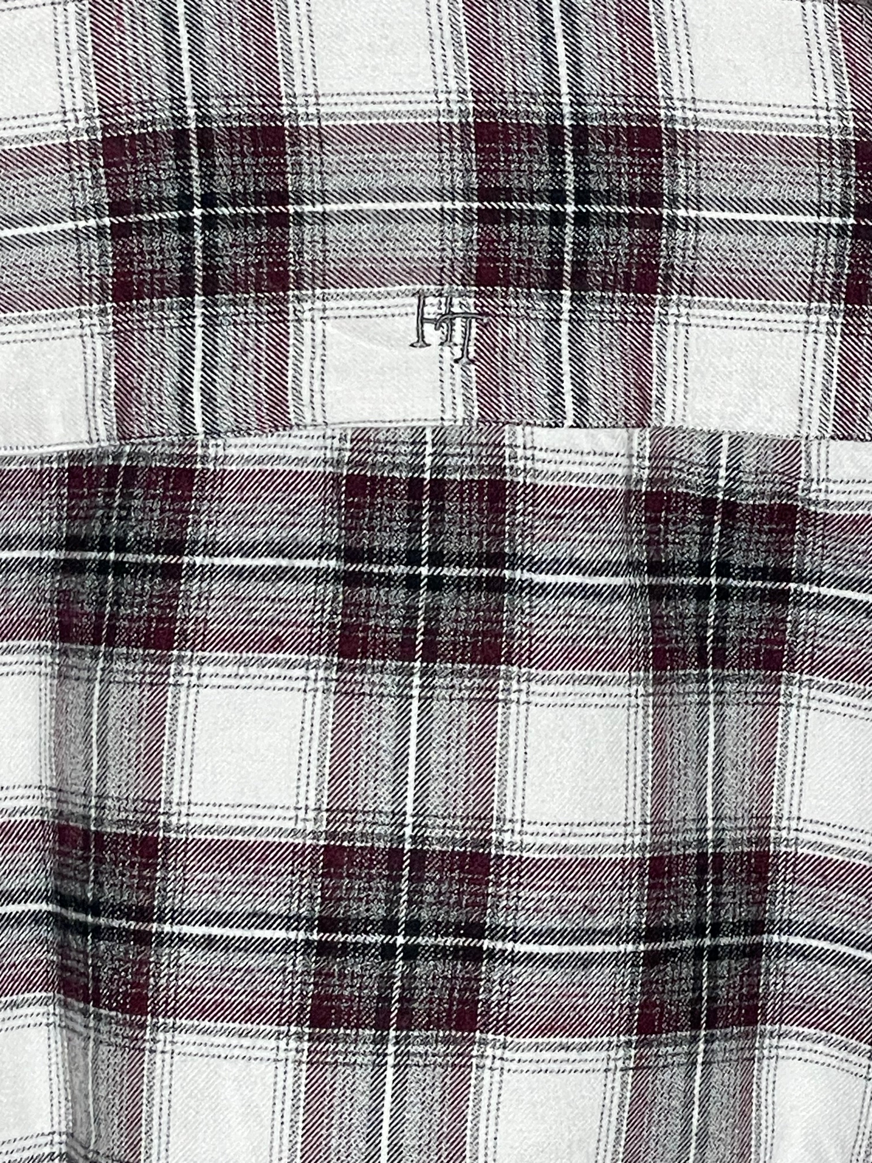 Red & White Classic Double Pocket Brushed Checks