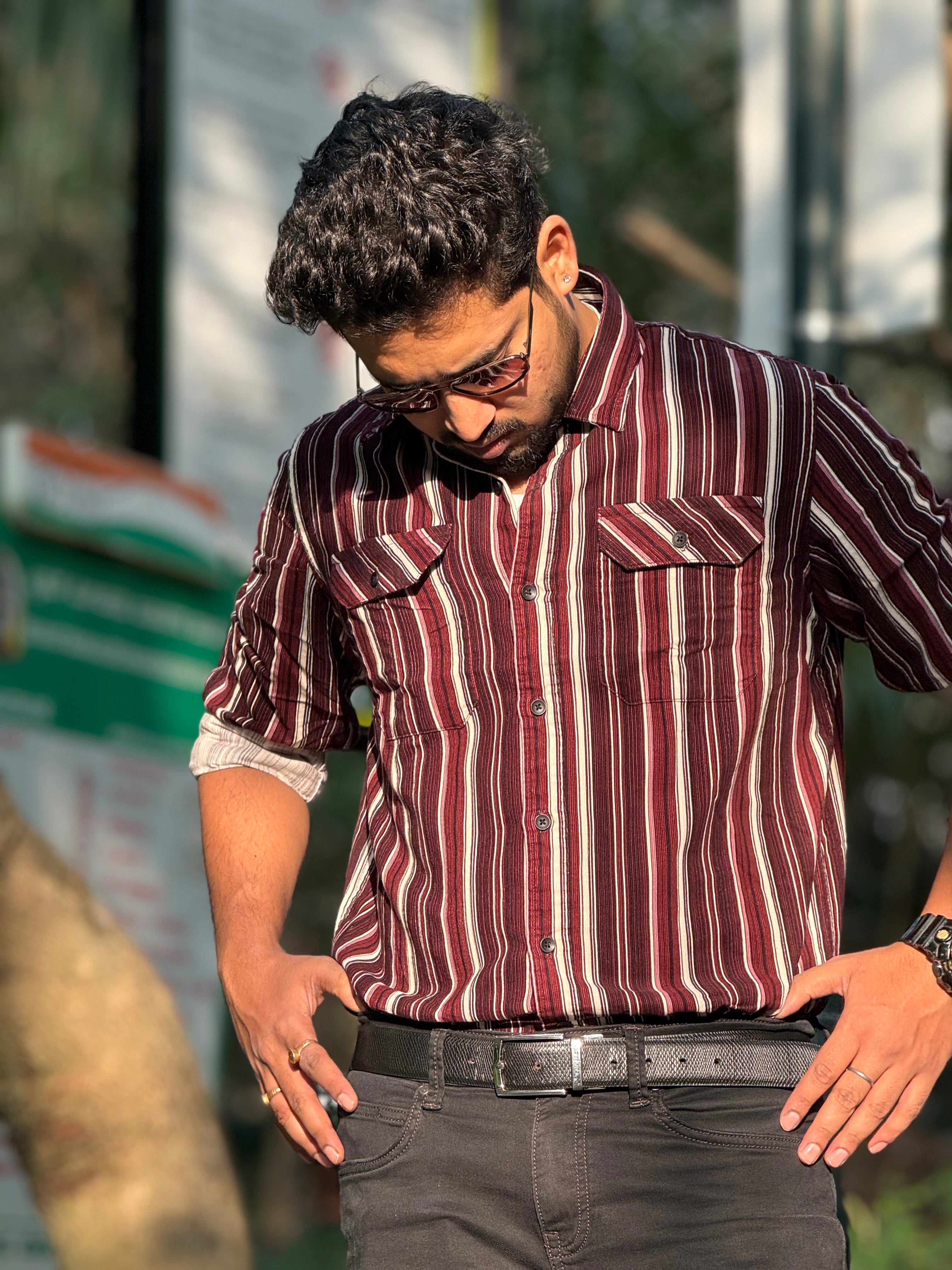 Corduroy Red Double Pocket