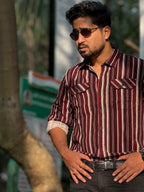 Corduroy Red Double Pocket