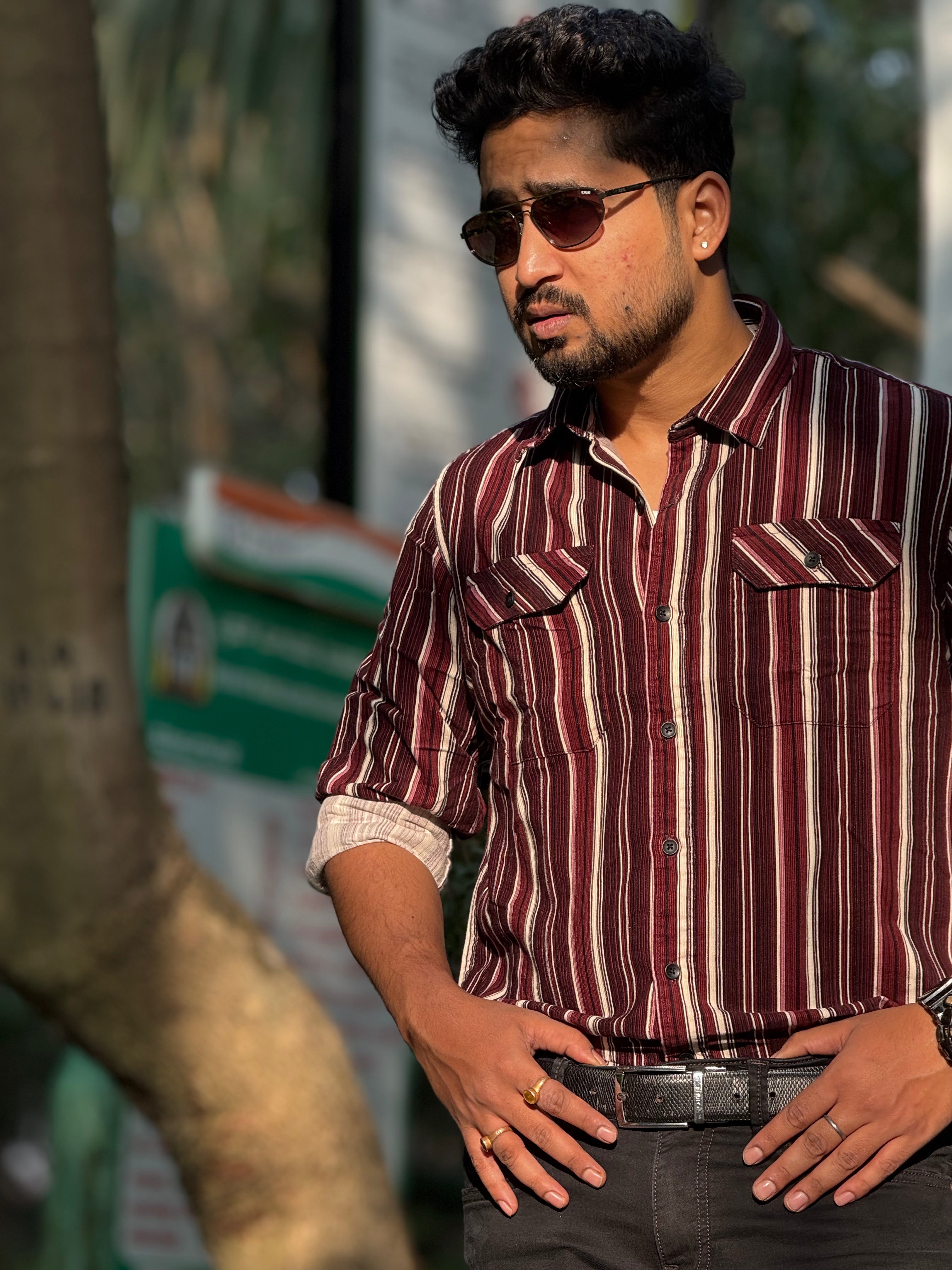 Corduroy Red Double Pocket