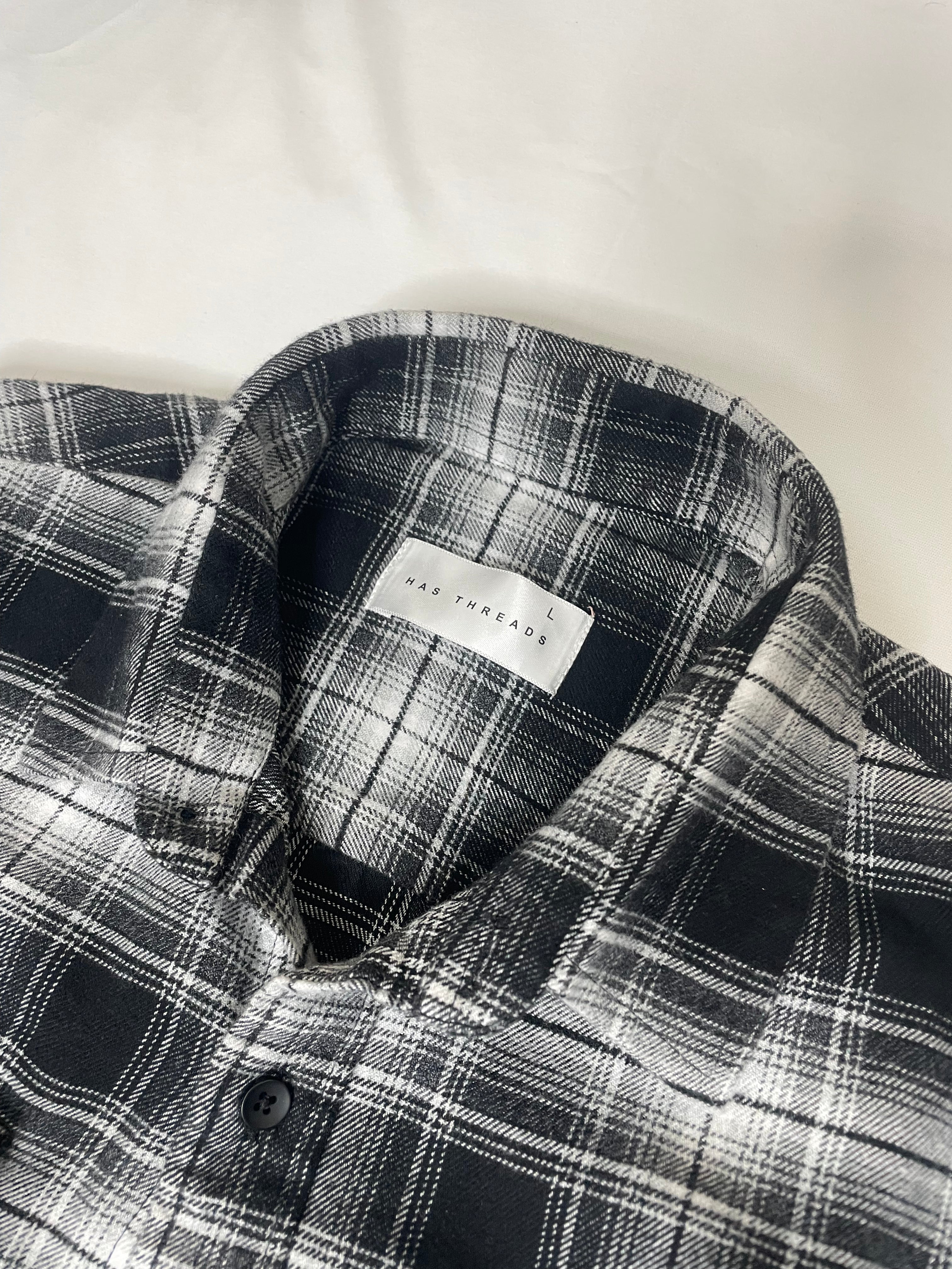 Black & White Classic Double Pocket Brushed Checks