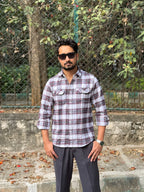 Red & White Classic Double Pocket Brushed Checks