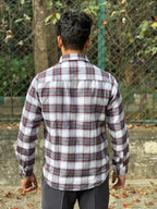 Red & White Classic Double Pocket Brushed Checks