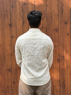 Linen White floral Pattern Embroidery