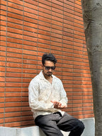 Linen Black Pattern floral Embroidery