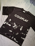 Black t-shirt with 'Coldplay' text and band members